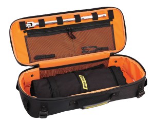 Photo showing RG-1080 Trails End tool bag open with tool roll inside